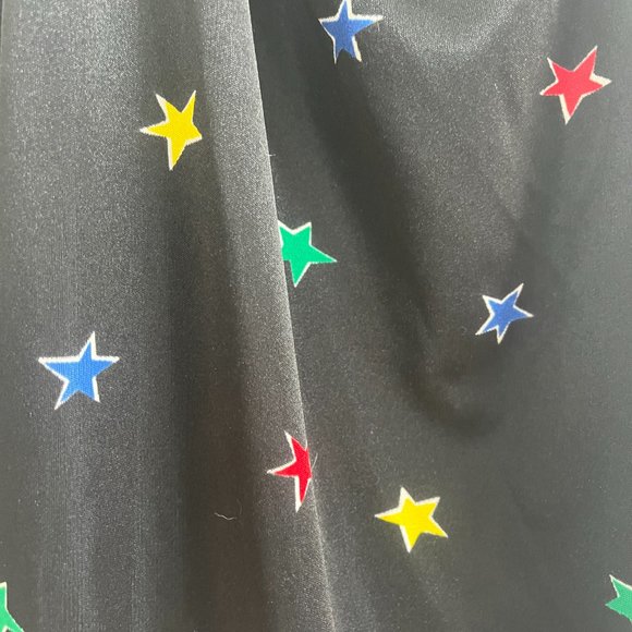 VINTAGE betsey johnson black dress with colorful stars size 8 womens - Picture 5 of 5